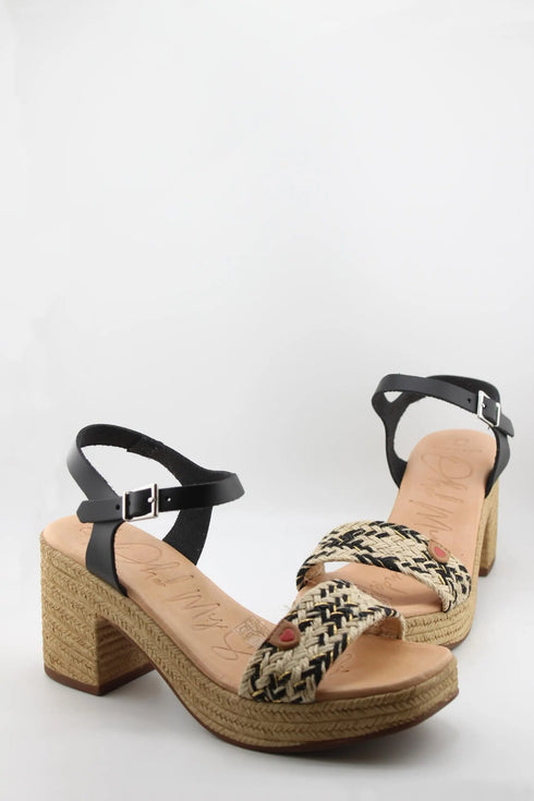 Oh My Sandals Braided Wedge Sandals with Ankle Strap